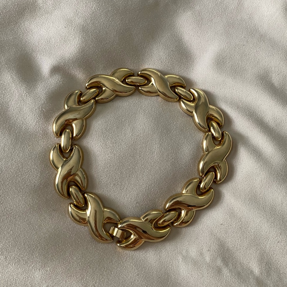 Vintage Chunky Gold Necklace Choker
